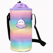 몰랑 캐릭터 물병파우치 물병주머니 몰랑 홀로그램 물병 크로스 주머니 M L 0 0 7 6, 퍼플