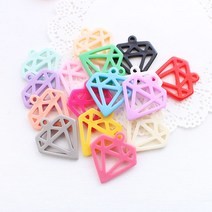 1개) 다이아 보석 팬던트 참 - 16color, 화이트, 1개
