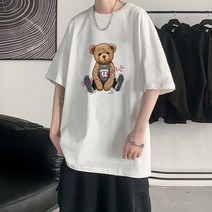 100% 코튼 반팔 2022 여름 새로운 트렌디 티셔츠 남성용 학생 느슨한 대형 화이트 잘 생긴