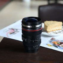 DSLR 카메라 렌즈 머그컵 텀블러 스텐 보온병, 일반 모델 6 세대 렌즈 컵 (블랙)