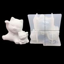 공방수업 재료 대량주문 몰드 금형 3D 스테레오 곰 실리콘 diy 동물 모양의 양초 수제 석고 비누 만들기 초콜릿 케이크 부활절 토끼 달걀, 행운의 고양이
