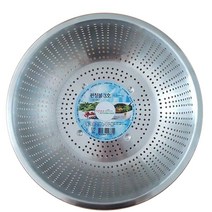 지에프리빙 대나무 소쿠리 펀칭볼 채반 바구니 나무 21Cm 스텐 전 원형 야채, 1개