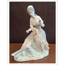 [앤틱피겨린]야드로나오 반려견과 여인