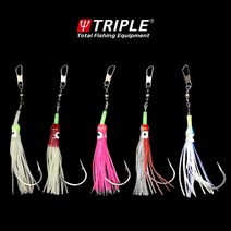 트리플 대구바늘 / 대구 훅 봉메탈 대구메탈 메탈지그 추, 004 펄레드실버(3개입)