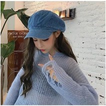 [랄라닷] 데님 워싱 팔각모 뉴스보이캡 헌팅캡 빵모자 베레모 화가모자