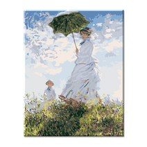 모모픽스페인팅 DIY명화그리기 40x50cm H02 모네 양산을 쓴 여인 물감2세트