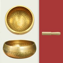 수제 티베트 부처님 소리 그릇 나무 스틱 명상 노래 그릇 황동 차임 음악 그릇 심리 치료 마사지, 11cm