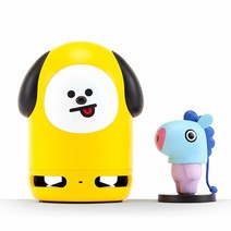 BT21 공식 방탄소년단 프렌즈 듀오 블루투스 스테레오 휴대용 스피커 및 피규어 세트 (스피커 CHIMMY + Figure MANG)