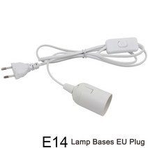램프베이스 E27 E14 EU 행잉 펜던트 LED 전등 전구 소켓 홀더 코드 어댑터 OnOff 스위치, 03 white with E14