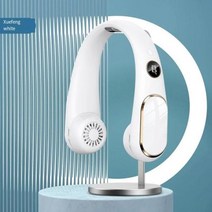 선풍기 냉풍기 신제품 목걸이 USB 충전 휴대용 작은 학생 사무실 스포츠 디지털 디스플레이 202, 없음, N23 Snow Peak White
