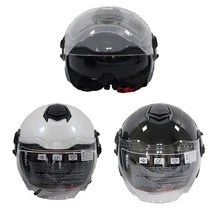 모아 썬바이저 이너바이저 선글라스 오픈페이스 헬멧, XXL, 백색