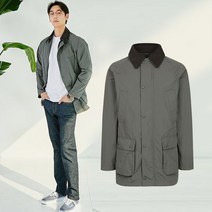 에디션 남성 그레이 코듀로이 카라 사파리 집업 자켓