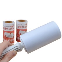 심플 돌돌이 청소기 깔끔 롤 크리너 머리카락 청소 클리너 테이프 밀대 카펫 침구류 의류 패브릭 소파 먼지 제거, 세트(본체1+리필2)