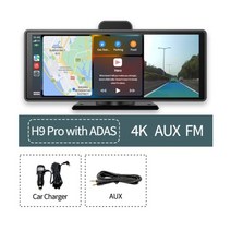 10.26인치 4K 무선 및 유선 CarPlay Android Auto 네비게이션 후방카메라, 128G TF 카드로, ADAS AUX