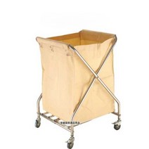 호텔용 이동식 빨래 바구니 세탁물 수거함 햄퍼, 직사각형 린넨 + 베이지