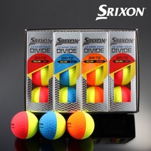 스릭슨 골프공 디바이드 Q-STAR 투어 반반공 3피스 12구, Red