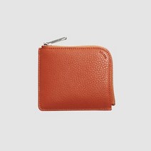 [핫트랙스] 칼러 Leather Round wallet - Orange