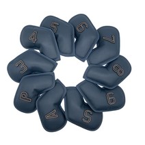 컬러컬렉션 골프클럽 아이언 헤드커버 PU재질 10개입, 다크블루