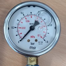 아나로그 국산 압력게이지 압력계 63mm 0~1bar PT1/4 [W69533C], 1