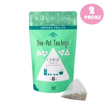 Ippodo One-Pot Tea Bags Kuki Sencha Stems [일본발송] 잇포도 원팟 티백 쿠키 센차 줄기 9개입 2팩, 2개