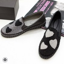 [반짝이 큐빅장식 논슬립 2.5cm] *당일출고* 가볍고 발볼편한 착화감좋은 여성 끈없는 스니커즈 슬립온 발등편한 양밴딩 운동화