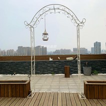 정원 아치형 대문 아치 지지대 덩굴 넝쿨 식물 울타리, 화이트 120 도어폭 측면폭 30 높이 240