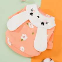 슈나우저 옷 강아지 올인원 산책룩 비숑 말티즈, 핑크 토끼