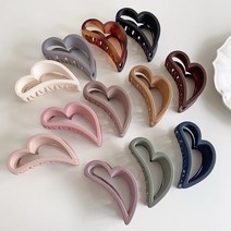 아이유 하트 집게핀 무광 팔레트 업스타일 올림 긴 단발 머리 헤어핀 21color, 18-그라:올리브