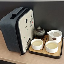 써니퍼니 백자 휴대용다기세트 공부차 개완 숙우 다포 쾌객배 차박 여행용 캠핑용 화사다도세트, O, 1개