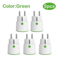 Tuya 스마트 지그비 3.0 전원 플러그 16A EU 콘센트 3680W 미터 원격 제어 작업 Zigbee2mqttt 및 홈 어시스, 10 zigbee plug 5pcs