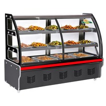 곡면 제과 제빵 쇼케이스 반찬 음료 마카롱 진열대, 블랙+은회색 전후면도어 100x65x120cm
