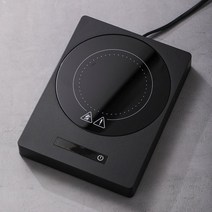 프리미엄 100 °C 5단 온도조절 머그 컵 잔 워머 히터 커피 차 따뜻한 우유 물 음료 보온 받침 온유기 패드 플레이트 가성비 유용한 온도 유지 가정용 사무실 친구 가족 선물, 블랙