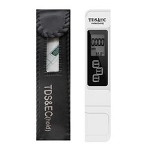 수질측정기 3 in 1 TDS EC 테스터 0-9990ppm TDS/EC/Temp 미터 전도도 검출기 수질 모니터 순도 측정 도구 풀 20%, White