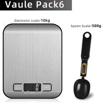 lcd 디스플레이가있는 주방저울 디지털 다기능 스테인레스 스틸 무게 저울 5kg 전자 저울 측정, 가치 팩 6, 협력사