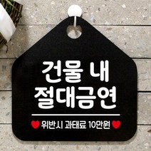 [바보사랑] 오픈 사무실 문 실내 걸이용 포맥스 화장실 금연 안내판 팻말 제작 285건물내, 옵션1:285건물내절대금연 / 옵션2:블랙판+문구골드무광