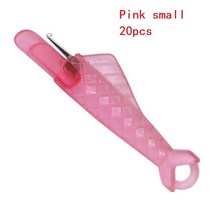 가정용 미니 재봉틀 20/10/5pcs 미니 재봉틀 바늘 Threader 후크 플라스틱 스티치 삽입 도구 노인 빠른 자, 06 pink small 20pcs, pink small 20pcs