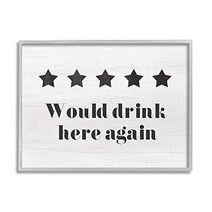 Stupell Industries Five Star Review Would Drink Here Again Phrase Designed by Daphne Polselli Gray, 1