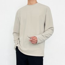 제타22 무지 오버핏 리버플 스판 라운드 트임 긴팔 티셔츠 [1125]