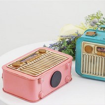 레트로감성 빈티지 라디오저금통 2color 소품쇼핑몰 공부방 공간장식 신혼집 개업선물 앤틱소품 휴식공간, 블루, 블루