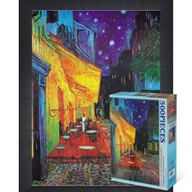 퍼즐피플 명화 직소퍼즐, 밤의카페테라스 500P 액자포함(우드블랙), 500p