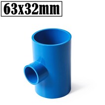 물탱크피팅 2Pcs/Lot Inner Dia 2563mm Blue PVC Pipe Tee Reducing 3-Way Joint Aquarium Fish Tank Adapter Ga, [13] I.D 63x32mm