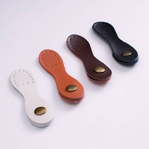 가배리본 라운드 가죽 스냅 잠금장식 가방부자재 버클장식, 아이보리