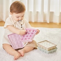 퍼펙션 백금 촉매 실리콘 이유식 멀티큐브 4구/6구/12구/20구, 20구(퍼플) 투명뚜껑