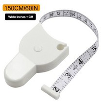 자체 조임 측정 테이프 150cm/60 Inch 바디 허리 유지 맞춤 재봉 재단사 측정 도구 자동 텔레스코픽 원형 눈금자, White, 2PCS