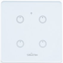 스마트빌 Iot Zigbee 4구 스위치 화이트 고출력 1 700W (8A) SLA04, 1개