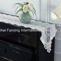 Fan xing 피아노커버 피아노덮개 레이스 업라이트피아노덮개, 하얀_30 210cm