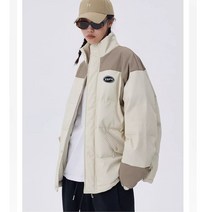 홍콩풍 미국식 퓨 가죽 패딩 코트 여 겨울 학생 스탠드 칼라 배색 보온 도톰한 빵옷 패딩69212