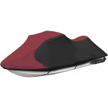 JETPRO 방수 트레일러 제트 스키 커버 600D 폴리에스터 버건디/블랙 핏 126