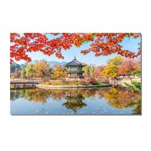 경복궁 단풍 사진 캔버스 액자 침실꾸미기 안방꾸미기 침실액자 사무실그림, 캔버스액자(옆면검정)