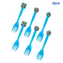 토마스와 친구들 파티 장식 기차 기관차 풍선 종이 컵 접시 식탁보 베이비 샤워 용품, 14 fork